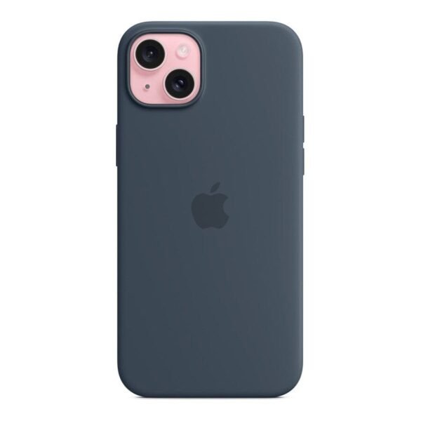 Apple Coque en silicone avec MagSafe pour iPhone 15 Plus - Bleu orage prix maroc- Smartmarket.ma