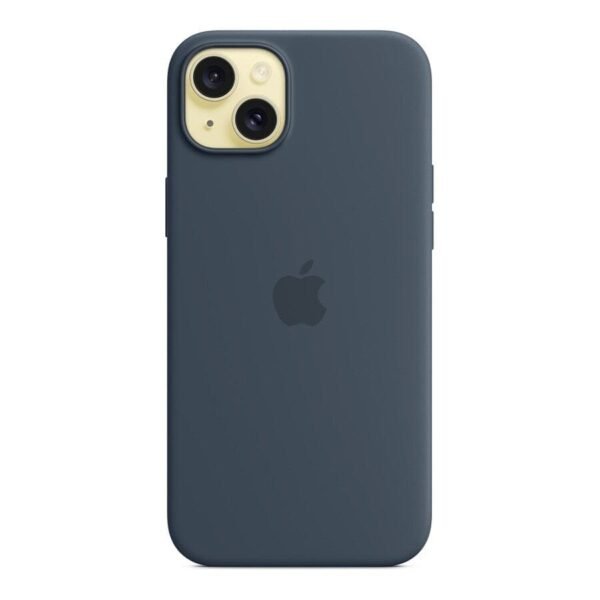 Apple Coque en silicone avec MagSafe pour iPhone 15 Plus - Bleu orage prix maroc- Smartmarket.ma