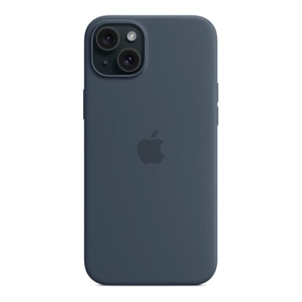 Apple Coque en silicone avec MagSafe pour iPhone 15 Plus - Bleu orage prix maroc- Smartmarket.ma
