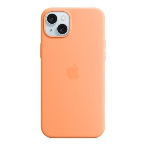 MN0006067709 Apple Coque en silicone avec MagSafe pour iPhone 15 Plus - Sorbet à l'orange prix maroc- Smartmarket.ma
