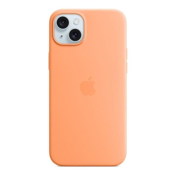 Apple Coque en silicone avec MagSafe pour iPhone 15 Plus - Sorbet à l'orange prix maroc- Smartmarket.ma