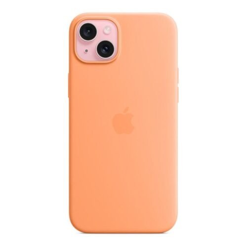 Apple Coque en silicone avec MagSafe pour iPhone 15 Plus - Sorbet à l'orange prix maroc- Smartmarket.ma