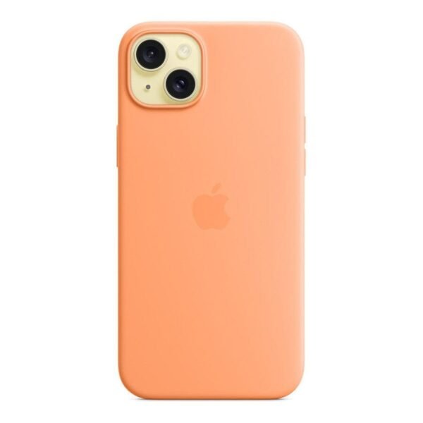 Apple Coque en silicone avec MagSafe pour iPhone 15 Plus - Sorbet à l'orange prix maroc- Smartmarket.ma