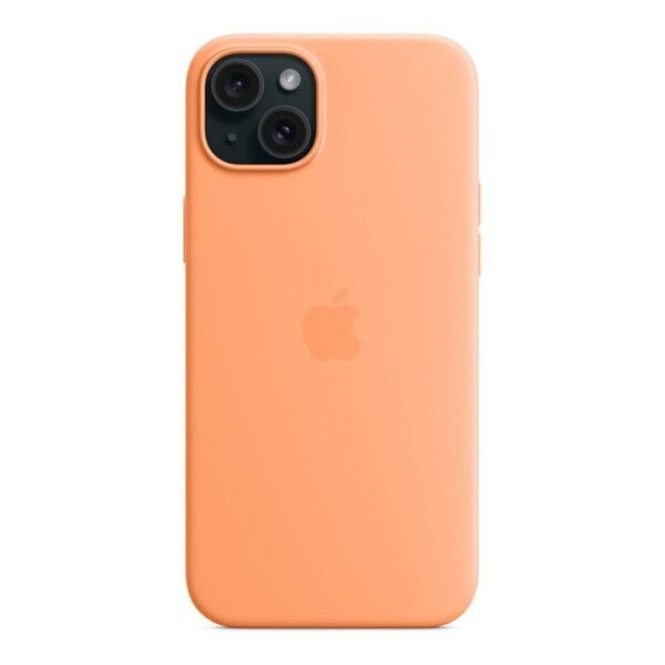 Apple Coque en silicone avec MagSafe pour iPhone 15 Plus - Sorbet à l'orange prix maroc- Smartmarket.ma