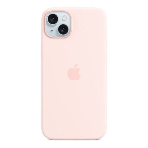 Apple Coque en silicone avec MagSafe pour iPhone 15 Plus - Rose pâle prix maroc- Smartmarket.ma