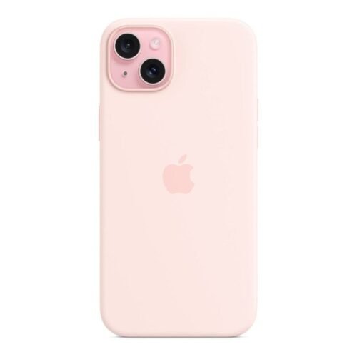 Apple Coque en silicone avec MagSafe pour iPhone 15 Plus - Rose pâle prix maroc- Smartmarket.ma