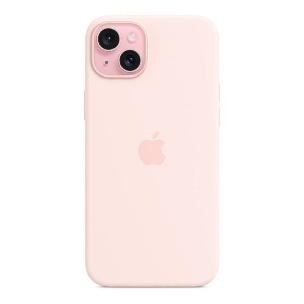 Apple Coque en silicone avec MagSafe pour iPhone 15 Plus - Rose pâle prix maroc- Smartmarket.ma