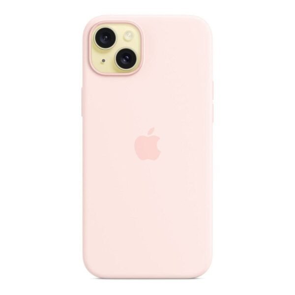 Apple Coque en silicone avec MagSafe pour iPhone 15 Plus - Rose pâle prix maroc- Smartmarket.ma