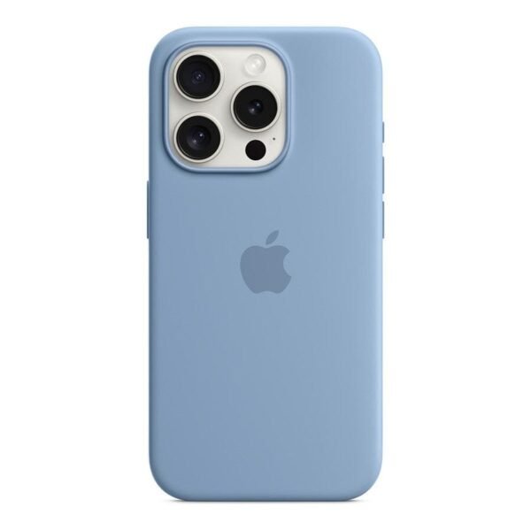 Apple Coque en silicone avec MagSafe pour iPhone 15 Pro - Bleu d'hiver prix maroc- Smartmarket.ma