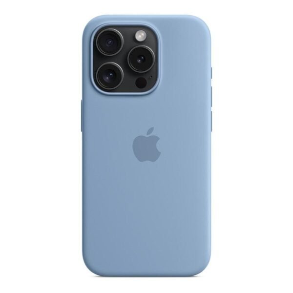 Apple Coque en silicone avec MagSafe pour iPhone 15 Pro - Bleu d'hiver prix maroc- Smartmarket.ma