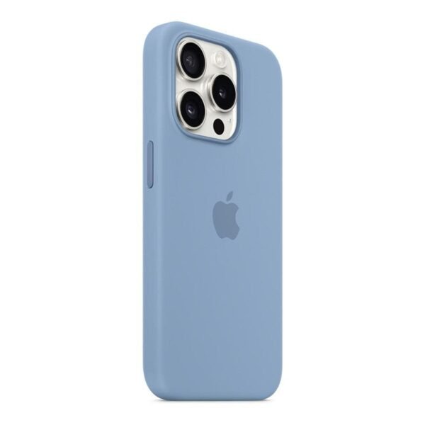 Apple Coque en silicone avec MagSafe pour iPhone 15 Pro - Bleu d'hiver prix maroc- Smartmarket.ma