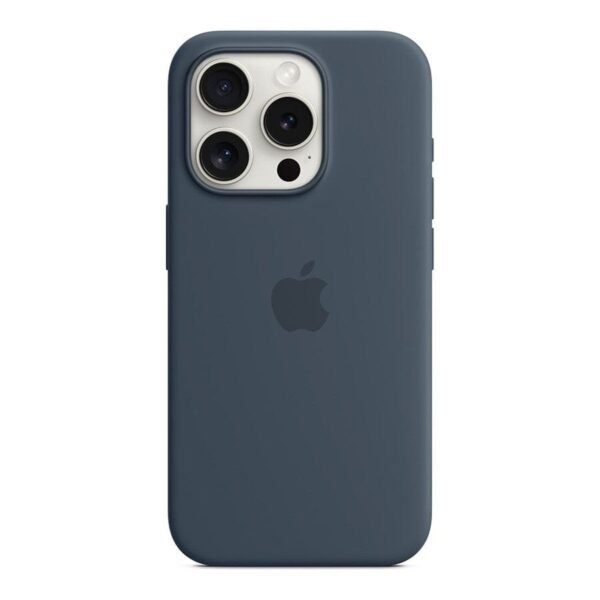 MN0006067757 Apple Coque en silicone avec MagSafe pour iPhone 15 Pro - Bleu orage prix maroc- Smartmarket.ma