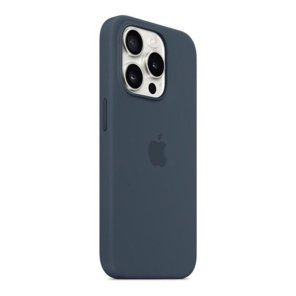 MN0006067760 Apple Coque en silicone avec MagSafe pour iPhone 15 Pro - Bleu orage prix maroc- Smartmarket.ma