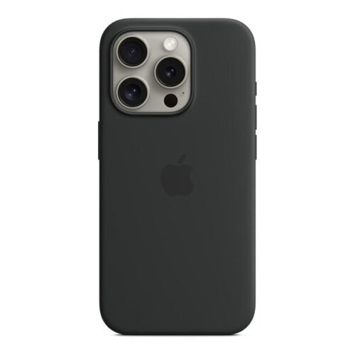 Apple Coque en silicone avec MagSafe pour iPhone 15 Pro - Noir prix maroc- Smartmarket.ma