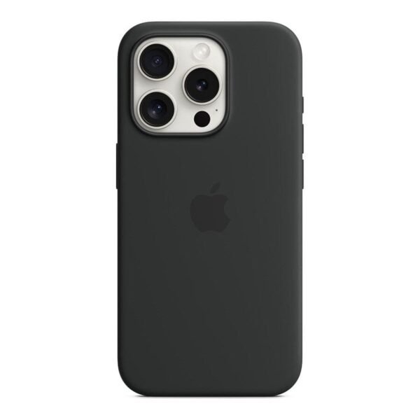 Apple Coque en silicone avec MagSafe pour iPhone 15 Pro - Noir prix maroc- Smartmarket.ma