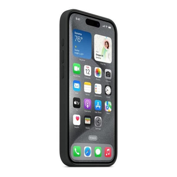 Apple Coque en silicone avec MagSafe pour iPhone 15 Pro - Noir prix maroc- Smartmarket.ma
