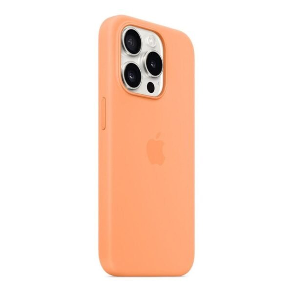 Apple Coque en silicone avec MagSafe pour iPhone 15 Pro - Sorbet à l'orange prix maroc- Smartmarket.ma
