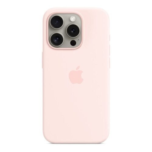Apple Coque en silicone avec MagSafe pour iPhone 15 Pro - Rose pâle prix maroc- Smartmarket.ma