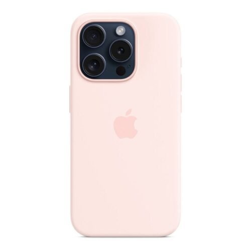 Apple Coque en silicone avec MagSafe pour iPhone 15 Pro - Rose pâle prix maroc- Smartmarket.ma
