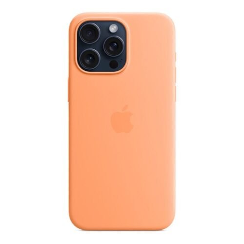 Apple Coque en silicone avec MagSafe pour iPhone 15 Pro Max - Sorbet à l'orange prix maroc- Smartmarket.ma