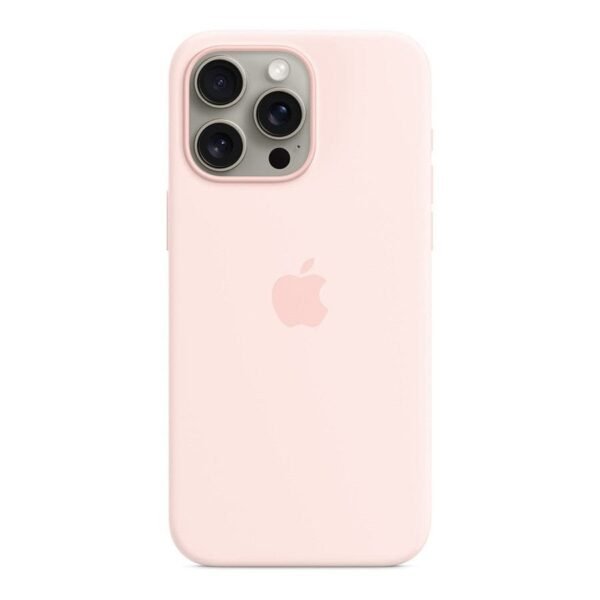 Apple Coque en silicone avec MagSafe pour iPhone 15 Pro Max - Rose pâle prix maroc- Smartmarket.ma