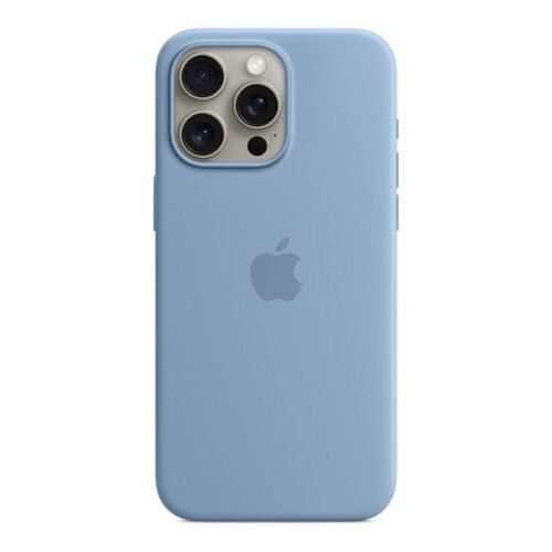 Apple Coque en silicone avec MagSafe pour iPhone 15 Pro Max - Bleu d'hiver prix maroc- Smartmarket.ma
