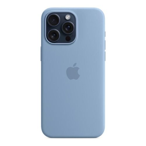 Apple Coque en silicone avec MagSafe pour iPhone 15 Pro Max - Bleu d'hiver prix maroc- Smartmarket.ma
