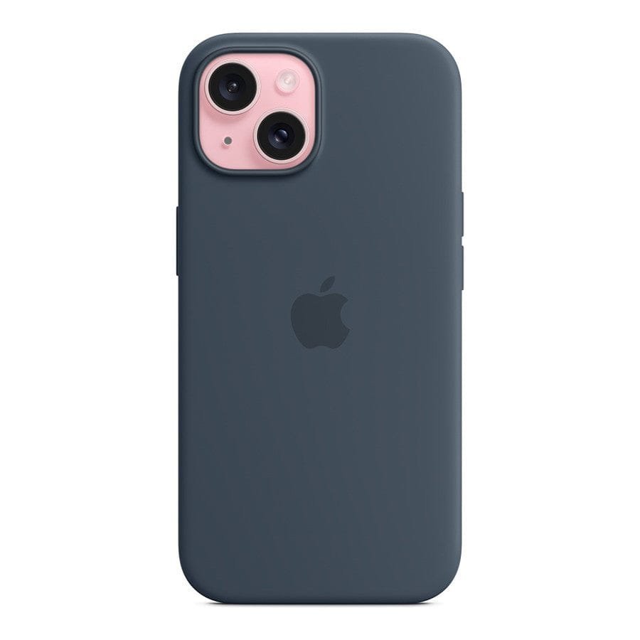 Apple Coque en silicone avec MagSafe pour iPhone 15 - Bleu orage prix maroc- Smartmarket.ma
