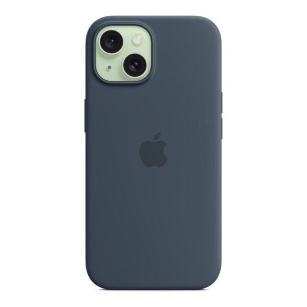 Apple Coque en silicone avec MagSafe pour iPhone 15 - Bleu orage prix maroc- Smartmarket.ma
