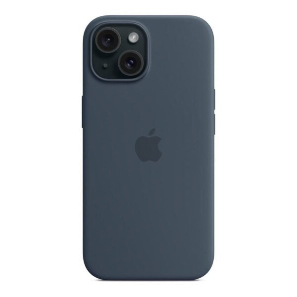 Apple Coque en silicone avec MagSafe pour iPhone 15 - Bleu orage prix maroc- Smartmarket.ma