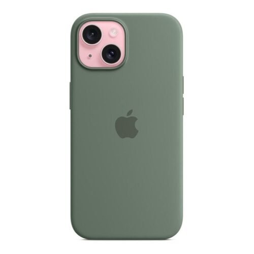 Apple Coque en silicone avec MagSafe pour iPhone 15 - Cyprès prix maroc- Smartmarket.ma