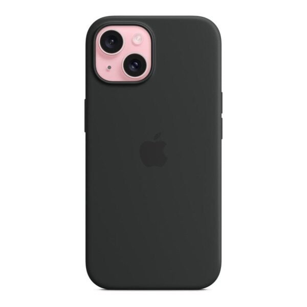 Apple Coque en silicone avec MagSafe pour iPhone 15 - Noir prix maroc- Smartmarket.ma