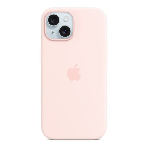 MN0006067934 Apple Coque en silicone avec MagSafe pour iPhone 15 - Rose pâle prix maroc- Smartmarket.ma