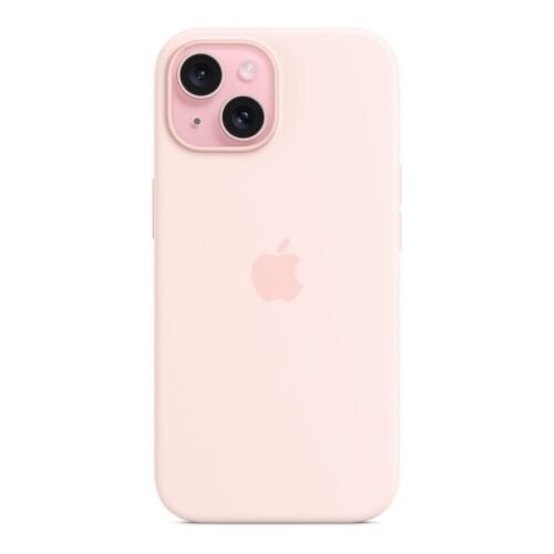 Apple Coque en silicone avec MagSafe pour iPhone 15 - Rose pâle prix maroc- Smartmarket.ma