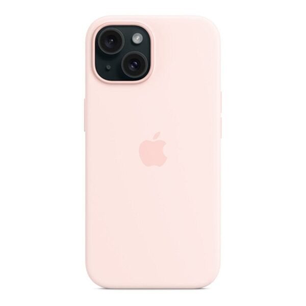 Apple Coque en silicone avec MagSafe pour iPhone 15 - Rose pâle prix maroc- Smartmarket.ma