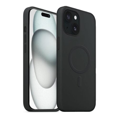 MN0006069419 Akashi Coque de protection MagSafe en silicone noir- Apple iPhone 15 prix maroc- Smartmarket.ma
