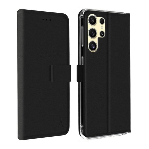 Akashi Etui Folio (noir) - Samsung Galaxy S24 Ultra prix maroc- Smartmarket.ma