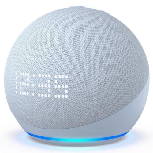 Amazon Echo Dot (5. Gen) Clock - Cloud blue prix maroc- Smartmarket.ma