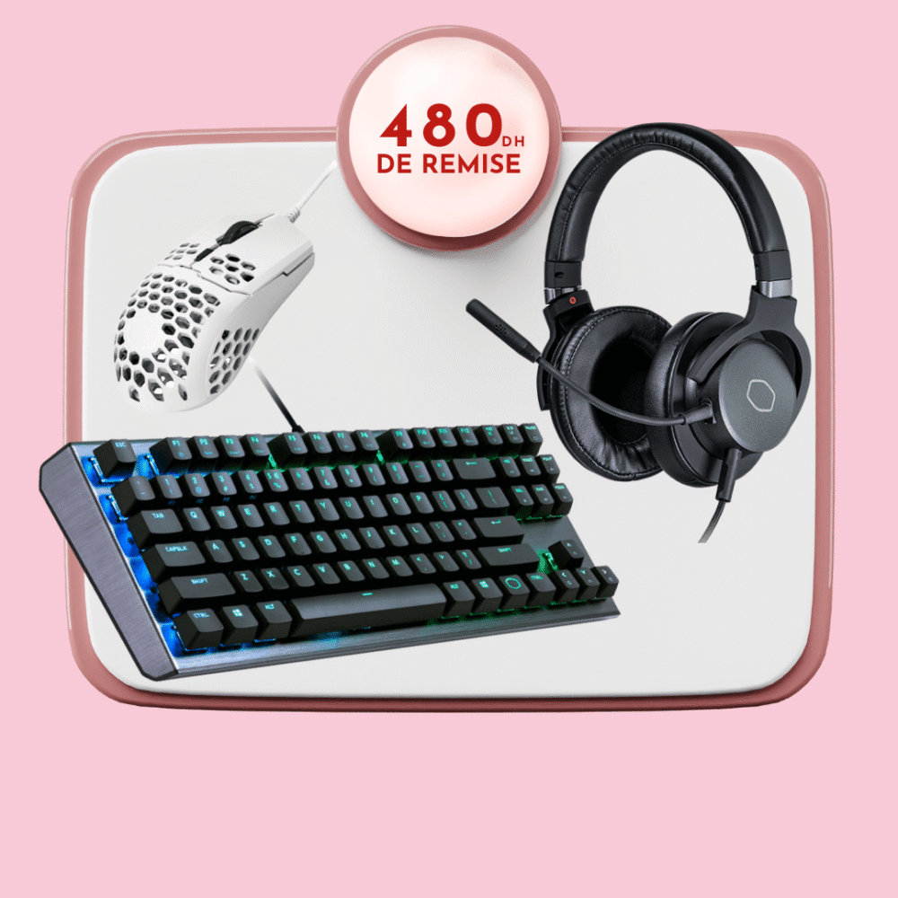 Cooler Master MH751 + Cooler Master CK530 + Cooler Master MM710 Blanc Mat prix maroc- Smartmarket.ma