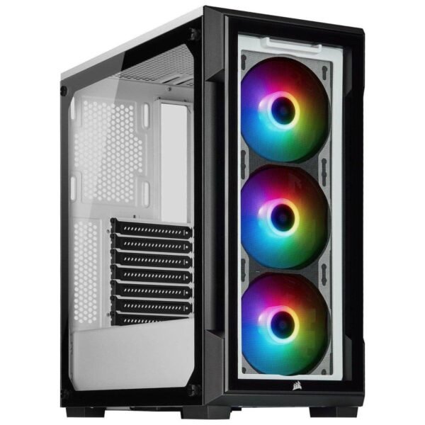 Corsair iCUE 220T RGB Tempered Glass Blanc - Boîtier moyen-tour connecté prix maroc- Smartmarket.ma