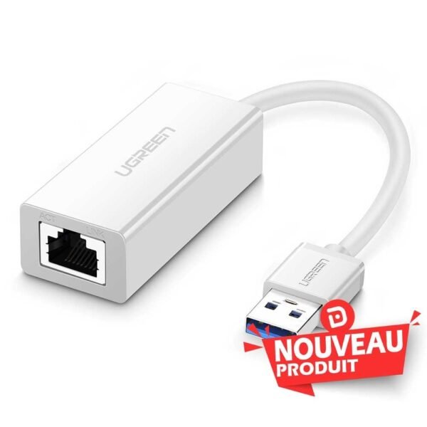 Ugreen Adaptateur USB 3.0 to RJ45 Blanc 524704
