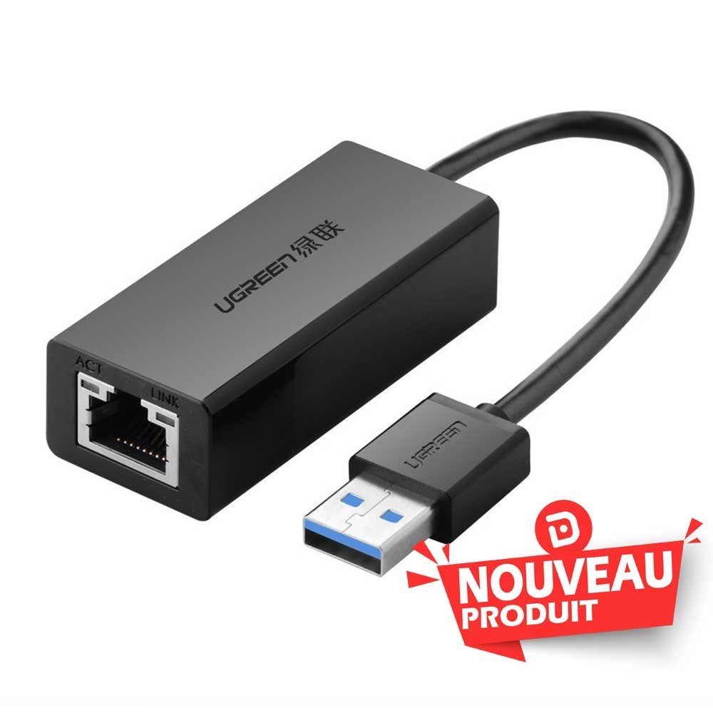 Ugreen Adaptateur USB 3.0 to RJ45 Noir 524705