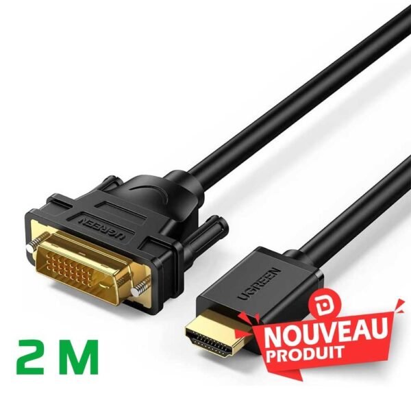 Ugreen Cable HDMI Male to DVI 2M 524746