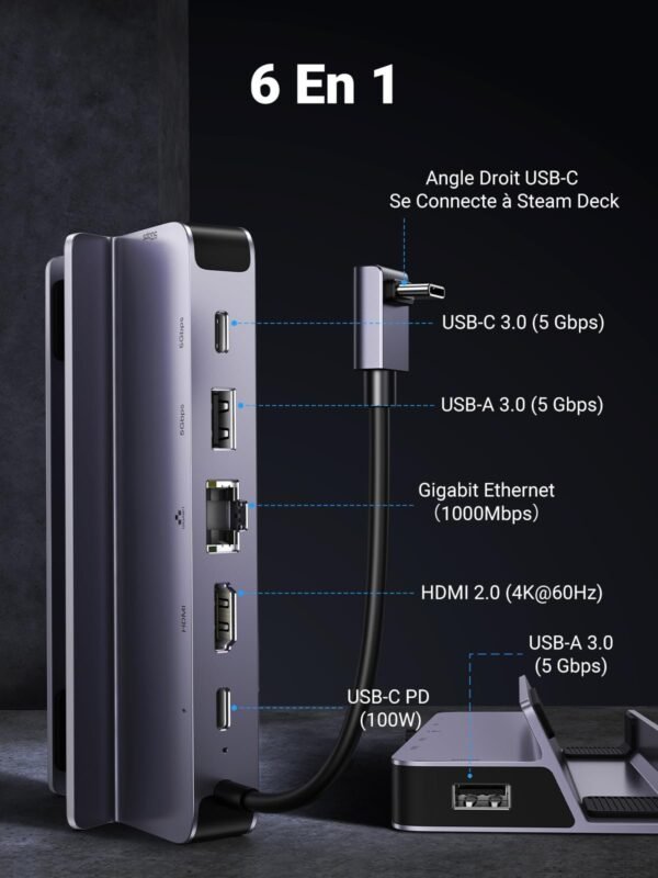 UGREEN Station d'accueil pour Steam Deck hub 6 en 1 61doCHa1j8L