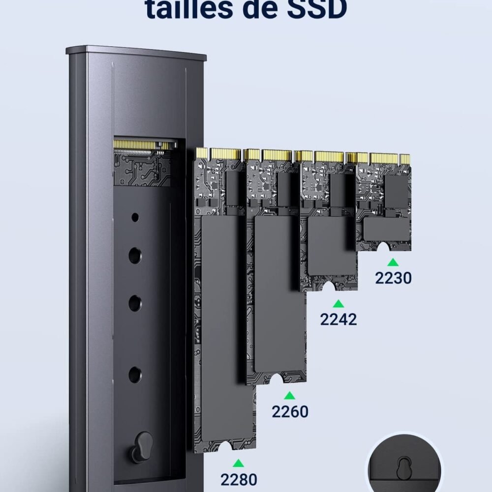 UGREEN Boîtier M.2 SSD NVMe 10 Gbps USB 3.2 Gen 2 Adaptateur 61iIF5WSCqL
