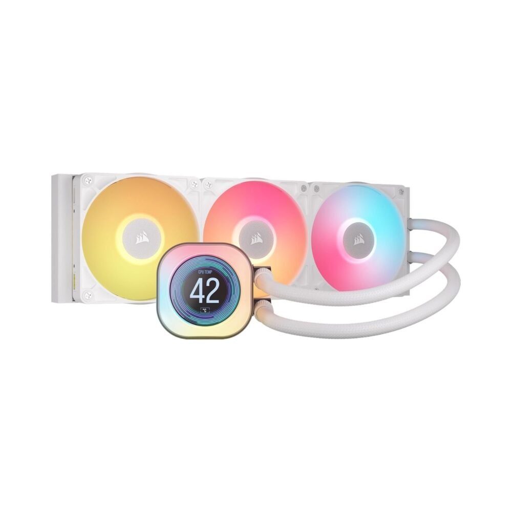 CORSAIR iCUE Link Titan 360 RX LCD – 360mm blanc (3)