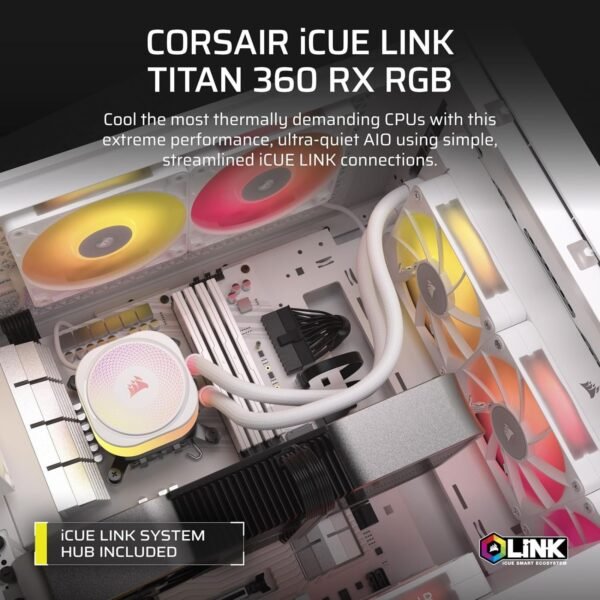 Corsair iCUE Link Titan 360 RX RGB - 360mm blanc (4)