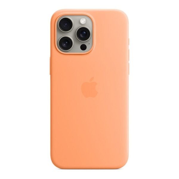 Apple Coque en silicone avec MagSafe pour iPhone 15 Pro Max - Sorbet à l'orange MN0006067841