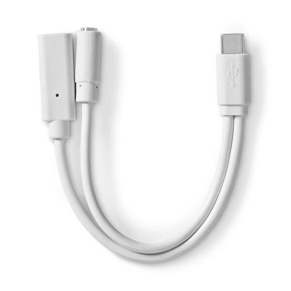 Nedis Adaptateur USB-C vers USB-C femelle + Jack 3.5 mm Blanc MN0006082998