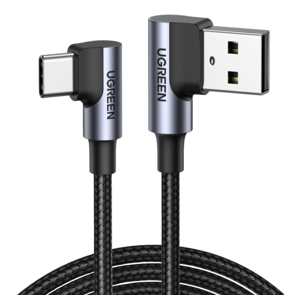 UGREEN Câble USB C Coudé 90 Degrés Charge Rapide 3A Nylon Tressé ugreen-cable-usb-c-coude-90-degres-charge-rapidenylon-tresse-790492-441552